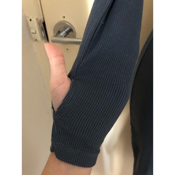 Navy blue wool high neck dress - Picture 3 of 6